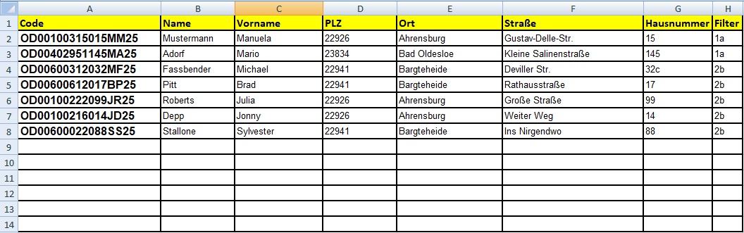 Excel-Tabelle